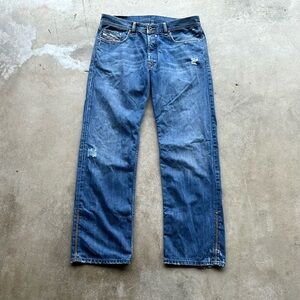 Diesel Jeans Quratt Straight Fit Men Size 36x32 Italy Light Wash Distressed